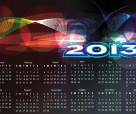 Elements of Creative Calendar grid 2013 vector 04