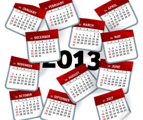 Elements of Creative Calendar grid 2013 vector 05