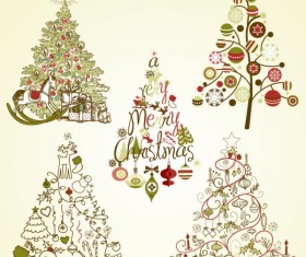 The offbeat Christmas tree design vector 02