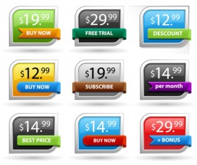 Bright discount labels vector graphics 01