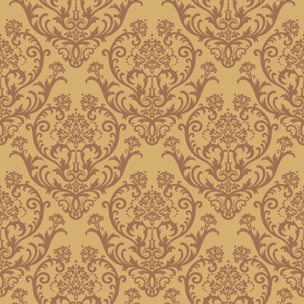 Set of Modern Brown floral pattern vector material 01