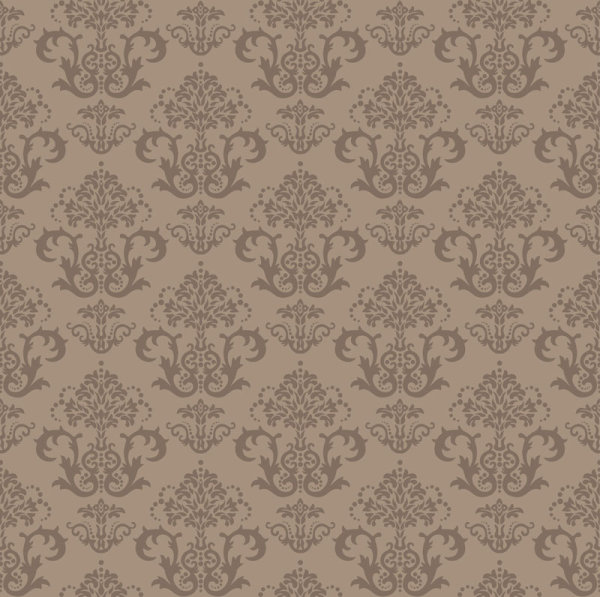 Set of Modern Brown floral pattern vector material 02