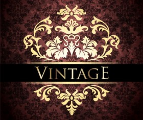 ornate vintage golden frame backgrounds vector 01