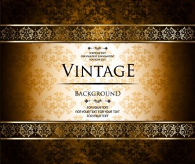 ornate vintage golden frame backgrounds vector 04