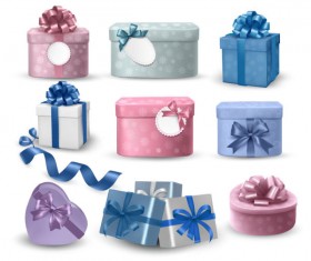 colorful Gift box and banner design vector 01