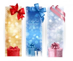 colorful Gift box and banner design vector 03