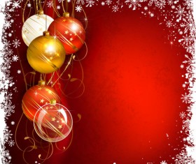 Shiny Ball with Christmas background vector graphics 03