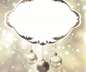 Shiny Ball with Christmas background vector graphics 04