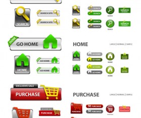Elements of Creative web button design vector material 09