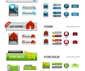 Elements of Creative web button design vector material 14