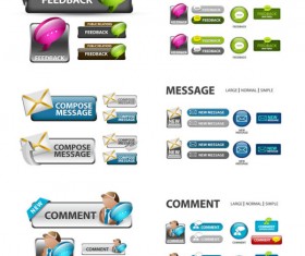 Elements of Creative web button design vector material 16