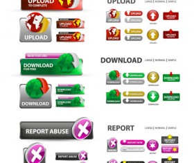 Elements of Creative web button design vector material 17