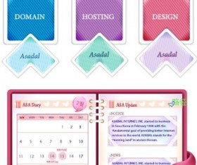 Different Color labels elements vector