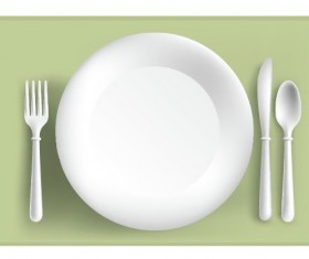 White Tableware design vector