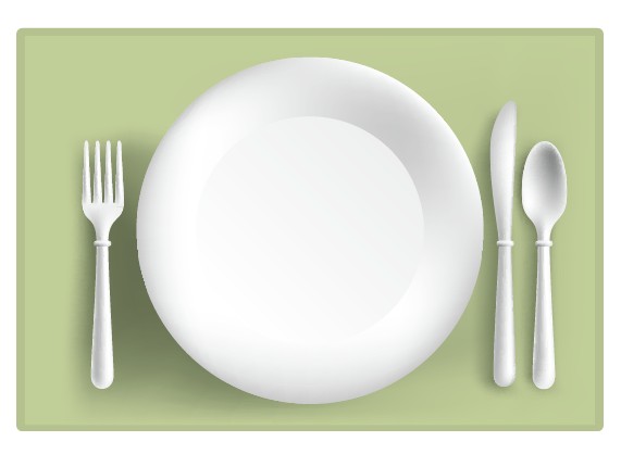 White Tableware design vector