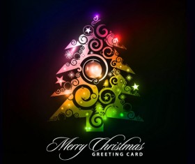 Paper cut Christmas tree design vector 01