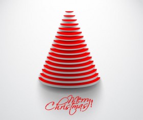 Paper cut Christmas tree design vector 02