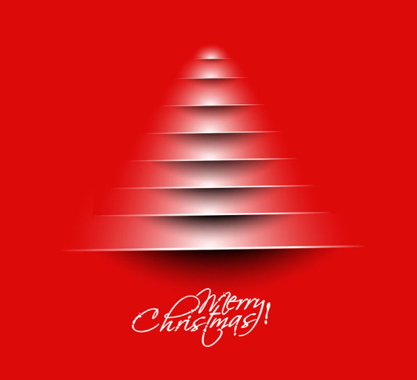 Paper cut Christmas tree design vector 03