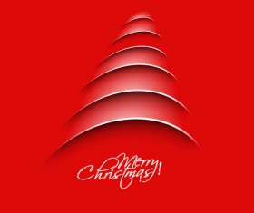 Paper cut Christmas tree design vector 04
