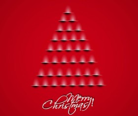 Paper cut Christmas tree design vector 06