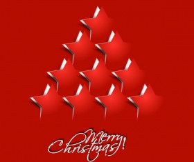 Paper cut Christmas tree design vector 07