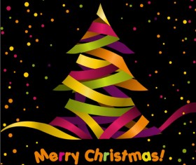 Paper cut Christmas tree design vector 14