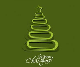 Paper cut Christmas tree design vector 15