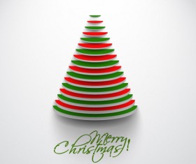 Paper cut Christmas tree design vector 16