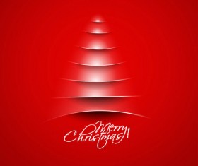 Paper cut Christmas tree design vector 17