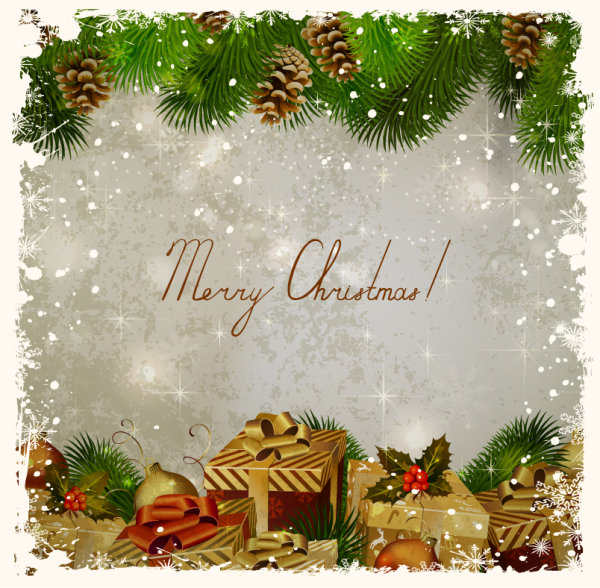 Garbage vintage Christmas vector backgrounds 04