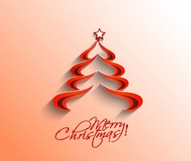 Paper cut Christmas tree design vector 20