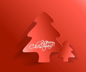 Paper cut Christmas tree design vector 21