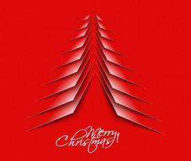 Paper cut Christmas tree design vector 22