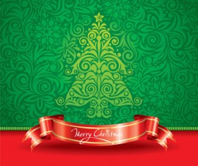 Paper cut Christmas tree design vector 26