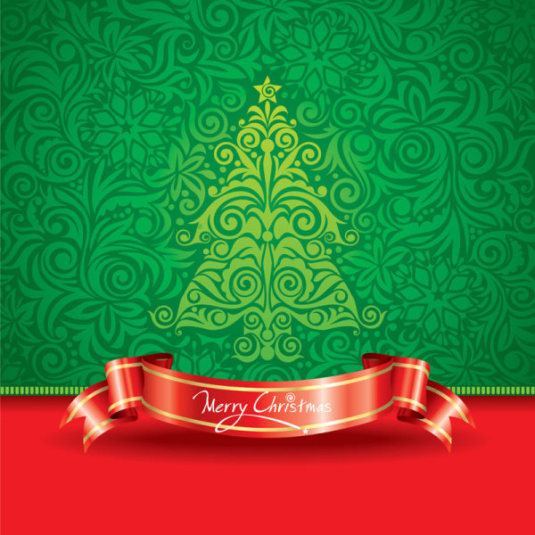 Paper cut Christmas tree design vector 26
