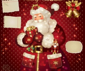 ornate greeting card of Santa Claus vector graphics 02