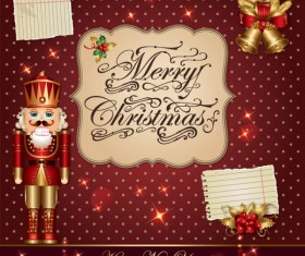 ornate greeting card of Santa Claus vector graphics 03