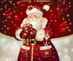 ornate greeting card of Santa Claus vector graphics 09