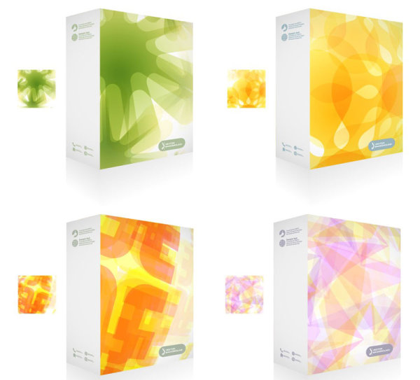 Colorful Packaging box cover design vector set 01