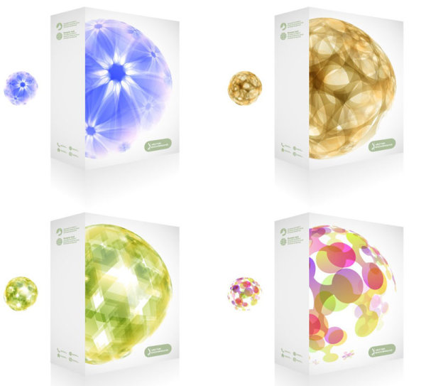 Colorful Packaging box cover design vector set 03