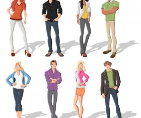 Different cartoon Boys and girls vector 01