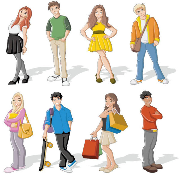 Different cartoon Boys and girls vector 02