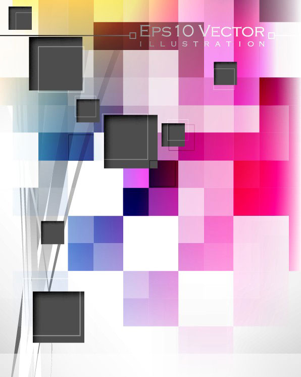 Cubes elements vector background 01