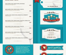 Menu restaurant corporate identity and labels vector 03