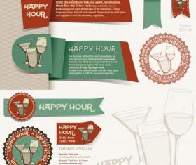 Menu restaurant corporate identity and labels vector 05