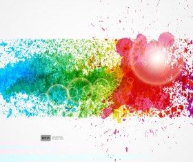 Colorful Object splash backgrounds vector 01