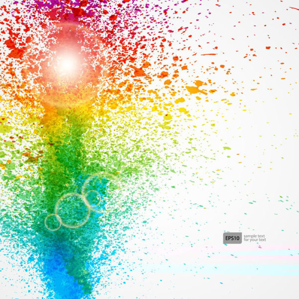 Colorful Object splash backgrounds vector 02
