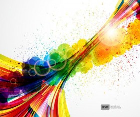 Colorful Object splash backgrounds vector 04