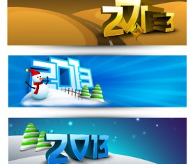 2013 Happy New Year theme banner vector 01
