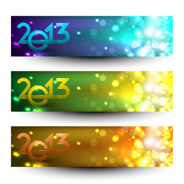 2013 Happy New Year theme banner vector 02